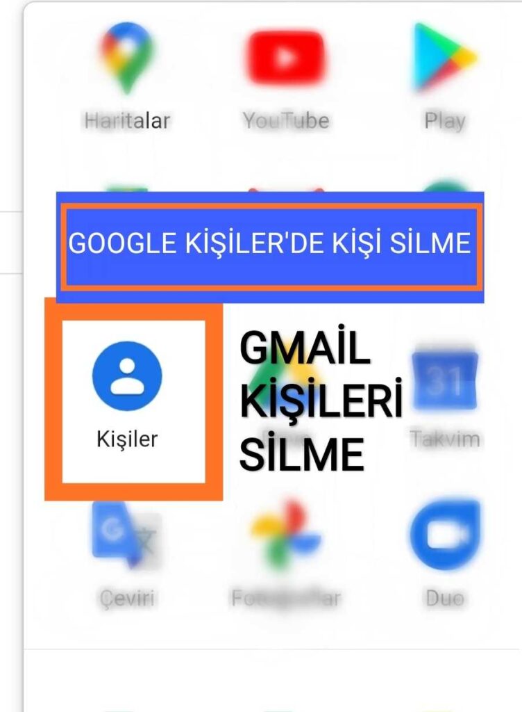Gmail rehber silme- Google Kişi Silme