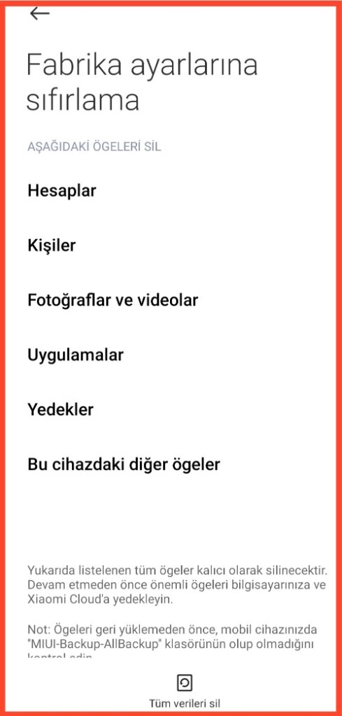 Hard Reset ile fabrika ayarları arasındaki fark nedir