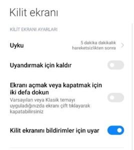 Xiaomi bildirim gelince ekranın açılmasını engelleme