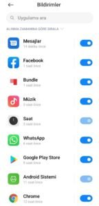 Xiaomi bildirimleri kapatma