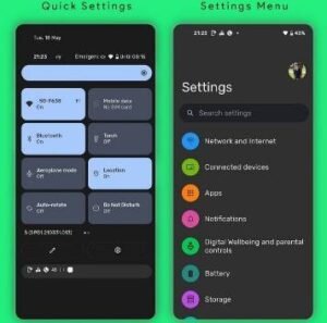 Android 12 - Yeni bildirim paneli ve ayarlar menüsü