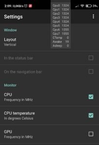 Android Durum Çubuğunda CPU Frekansı Görüntüleme